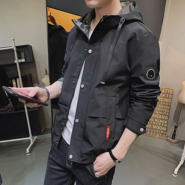 

2021 new masculino solid jacket men autumn spring jackets man slim fit mens coat brand clothes england style bt70, Black;brown