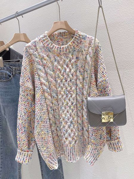 

color dotted pullover for women to wear mahua, White;black