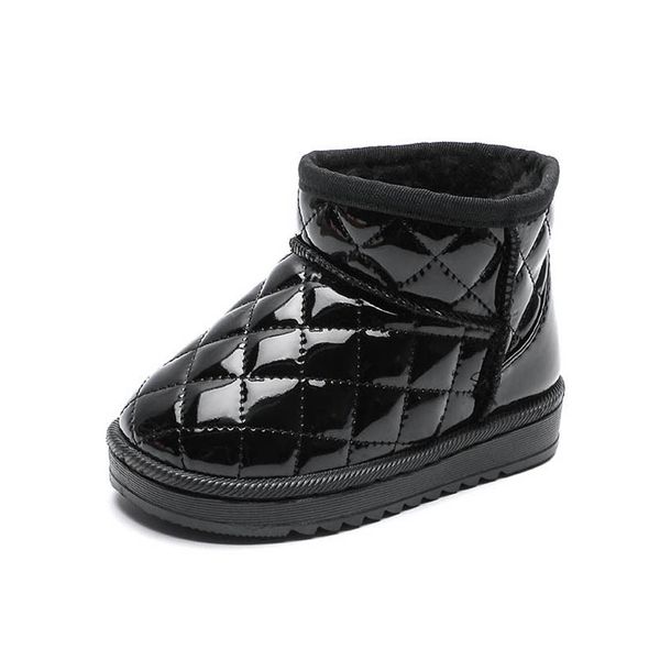 

kids boots children shoes girls boys footwear autumn winter baby short snow boot leather waterproof warm wear b8995, Black;grey