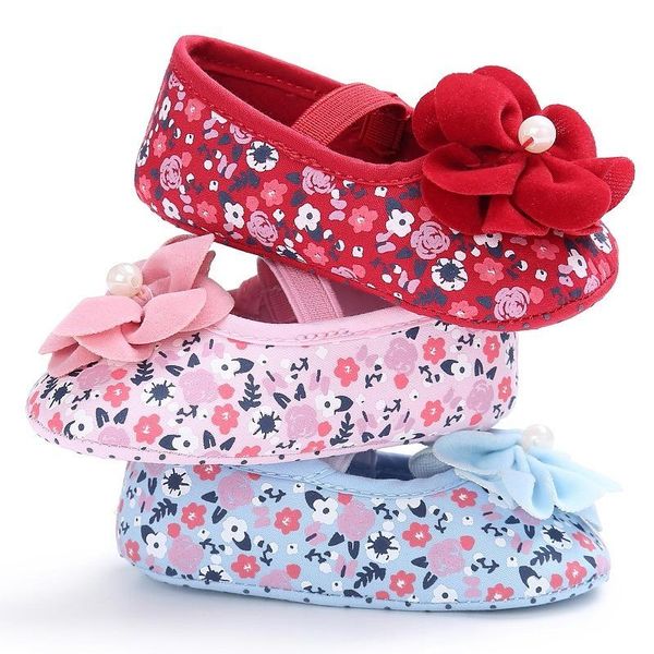 

0-12 months newborn girl baby flower infant shoes children toddler soft bottom elastic band cotton shoes for kids spring autumn