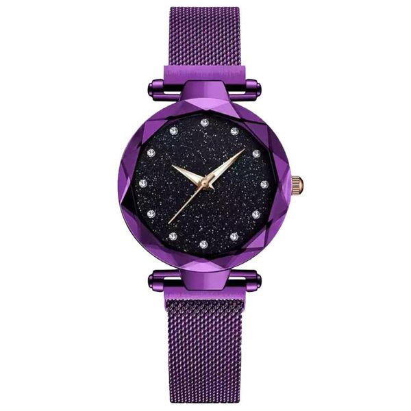 

wristwatches luxury starry sky stainless steel mesh bracelet watches for women crystal analog quartz ladies sports dress cloc, Slivery;brown