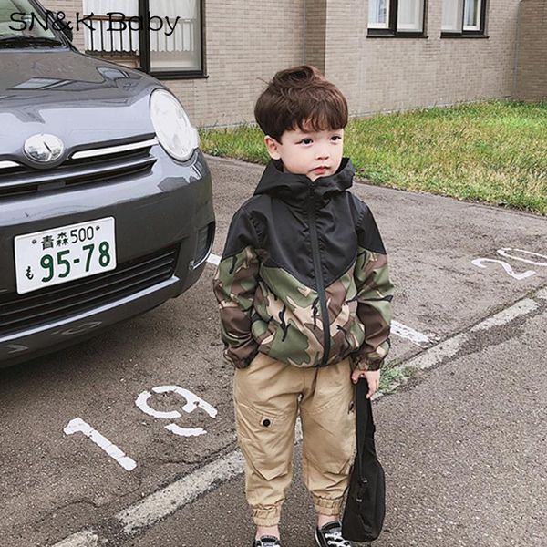 

jackets kids clothing autumn korean baby boy jacket children handsome hooded coat camouflage windbreaker, Blue;gray