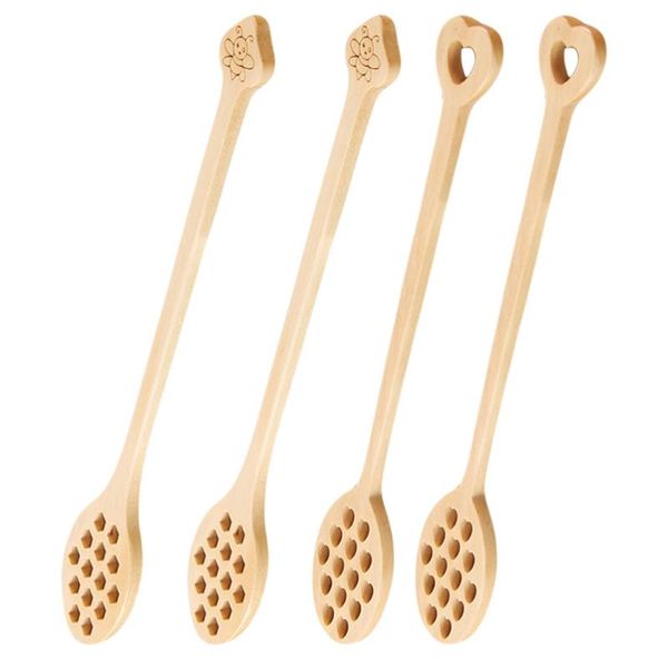 

spoons 4pcs honey stirring scoop wooden dipper durable mixing spoon