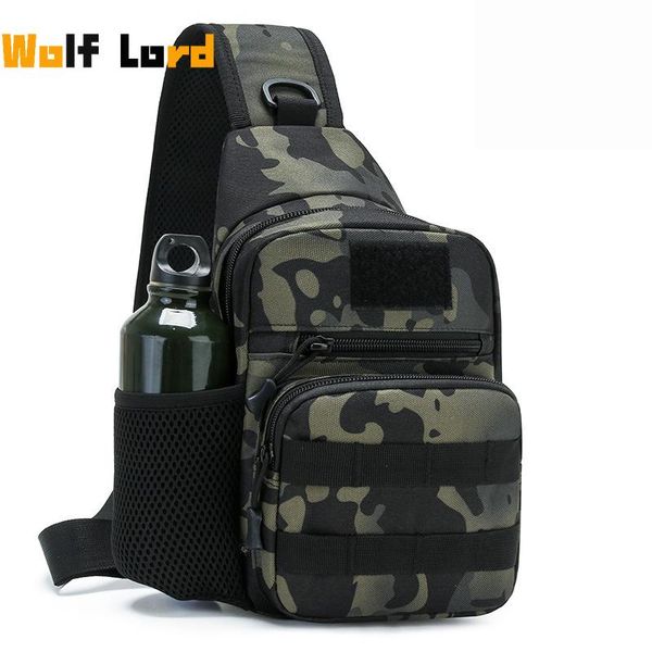 

outdoor bags portable molle military crossbody army camouflage tactical shoulder bag camping hunting bottle pouch chest pack
