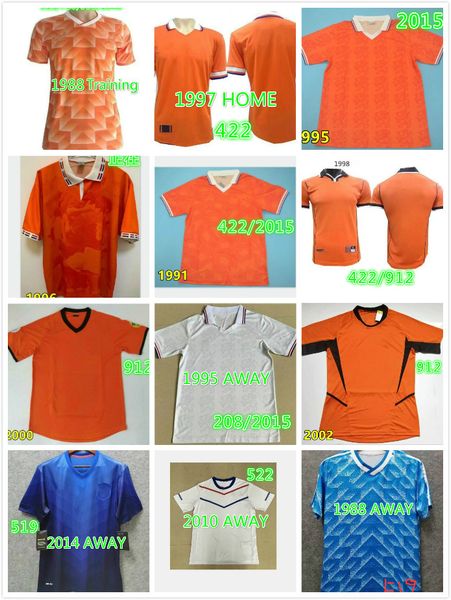 

retro 1988 gullit 10 soccer jersey 88 van basten 1997 1998 1994 robben #11 retro football shirts bergkamp 97 98 12 gullit rijkaard davids, Black;yellow
