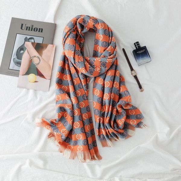 

scarves 2021 cashmere scarf winter women pashmina shawls warm blanket wraps female foulard bandana neck head hijabs lady tassel, Blue;gray