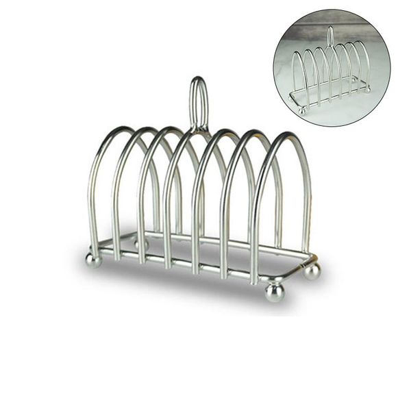 

tools & accessories show tool food display toast rack kitchen stainless steel 6 slice party restaurant bread holder breakfast utensil househ