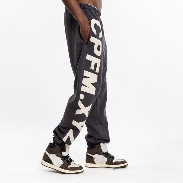 

men's pants high street big cpfm. xyz sweatpants men cotton joggers string kanye west kim sunday service pants, Black