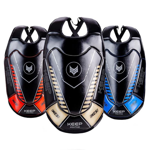 

boxing sanda chest protector thicken karate chest guard vest fighting muay thai taekwondo protective gear children adult, Black;gray