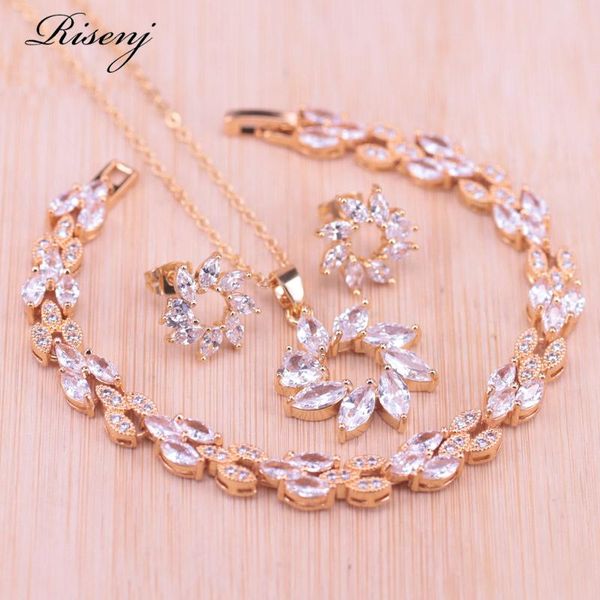 

earrings & necklace risenj gold color jewelry set for women lucky circle bracelet in store, Silver