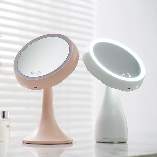

compact mirrors led makeup mirror night light cosmetic touch screen table lamp adjustable dimmable usb charging