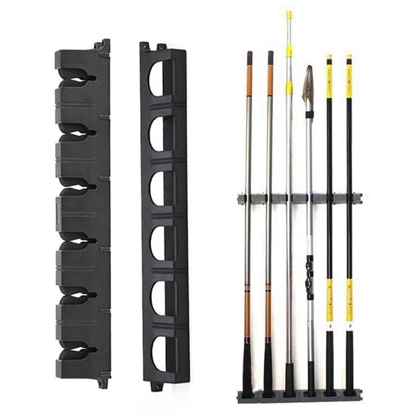 

fishing vertical 6-rod rack horizontal fishing pole holder wall mount modular rod collection rack storage abs