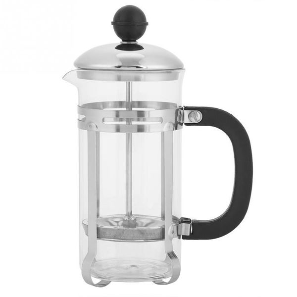 

coffee pots 350ml stainless steel glass hollow french filter pot tea press plunger