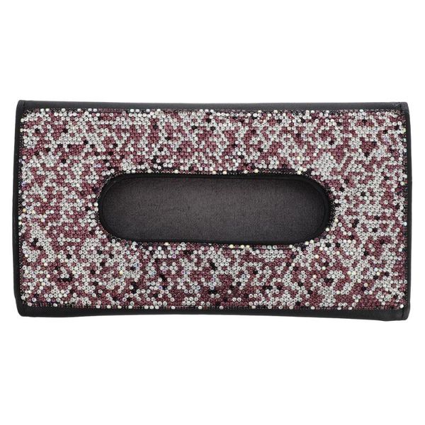 

car organizer bling tissue box case pu leather napkin holder for (purple)