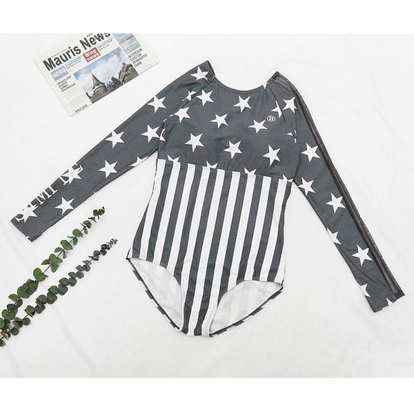 

staerk maillot de bain biquinis print one-piece swimsuit women o-neck monokini 2021 girl beach bathing swimwear