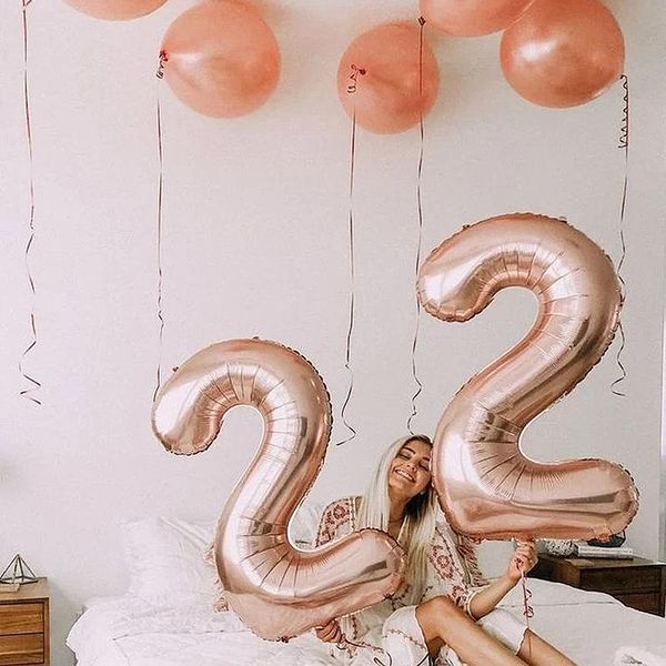 

party decoration 40inch big silver rose gold foil number balloons digital globos birthday wedding decorations ballons baby shower supplies