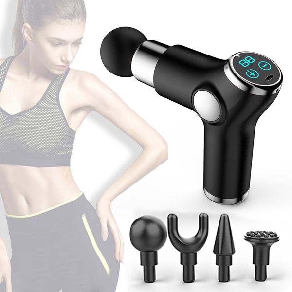 

massage gun handheld electric deep tissue percussion muscle massager cordless high intensity vibration massage device with 6 speed