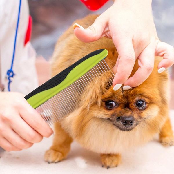 

1pc professional anti-corrosion grooming comb for dogs cats tapered stainless steel pins pet grooming supplies