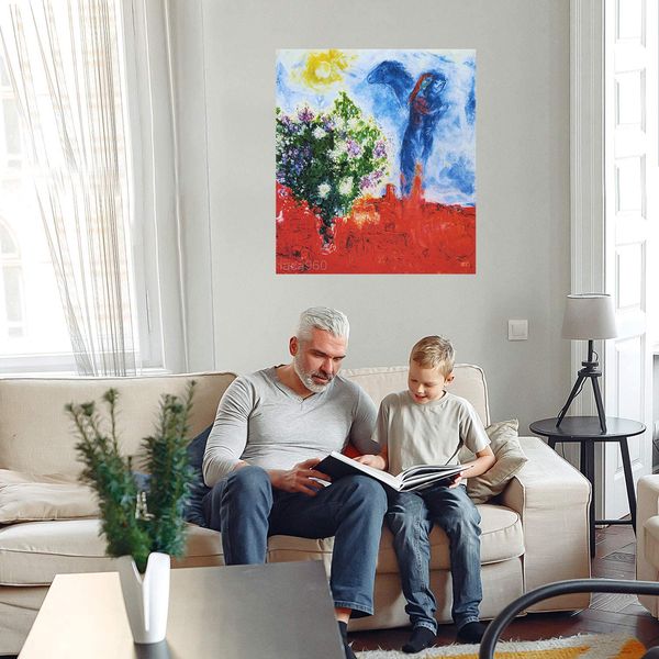 

marc chagall couple above st paul home decoration handcrafts /hd print oil painting on canvas wall art pictures 210223