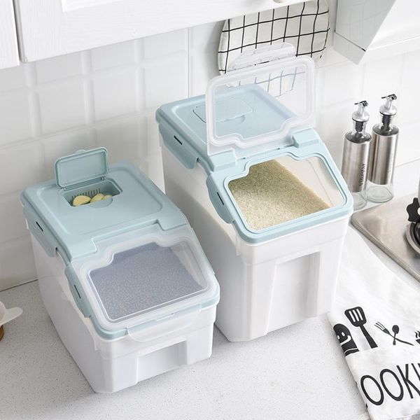 

storage bottles & jars kitchen grain sugar flour box plastic moisture-proof rice beans container bucket sealed
