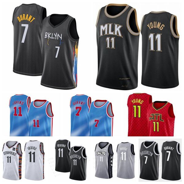 

kevin 7 durant kyrie ncaa 11 irving trae 11 young city 2019-20 edition basketball jersey 100% stitched blue mitchell & ness, Black;red