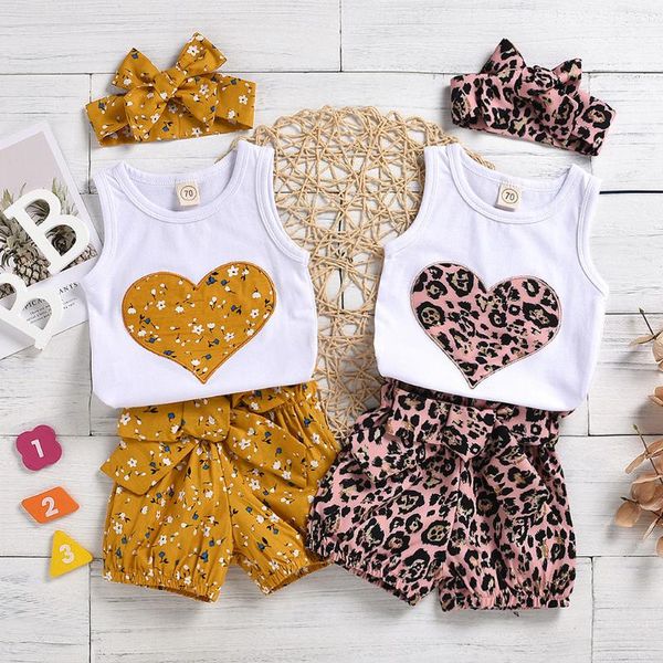 

clothing sets summer kids clothes fashion infant born baby girls casual floral vest shorts pants outfits set sunsuite, White