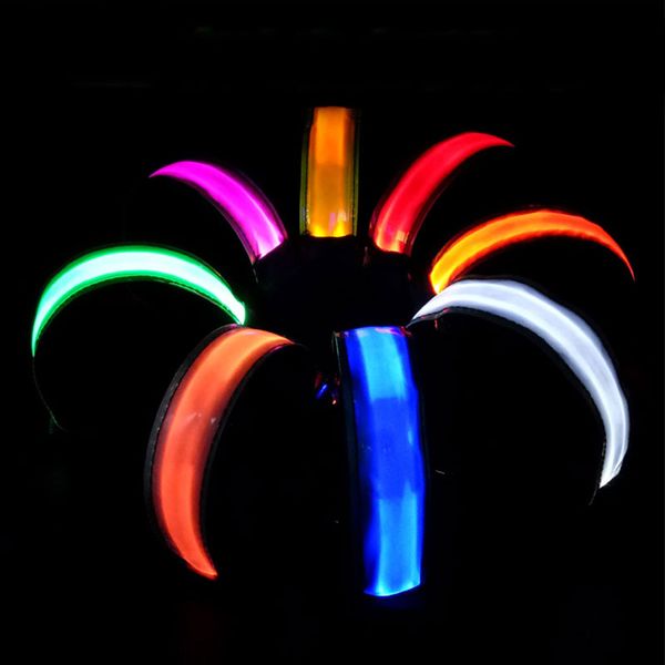 

2 pcs led running armabnd led bracelet glowing in the dark bright safety running accessory can csv