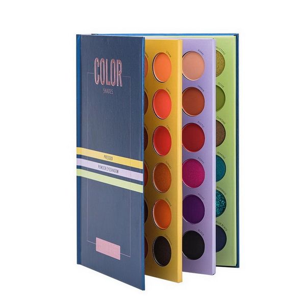 Beleza Livro Vidrado Sombra 72 Color Shades Paleta de Sombra com 3 Conselho Luminoso Matte Natural fácil de usar Iluminar paletas de maquiagem