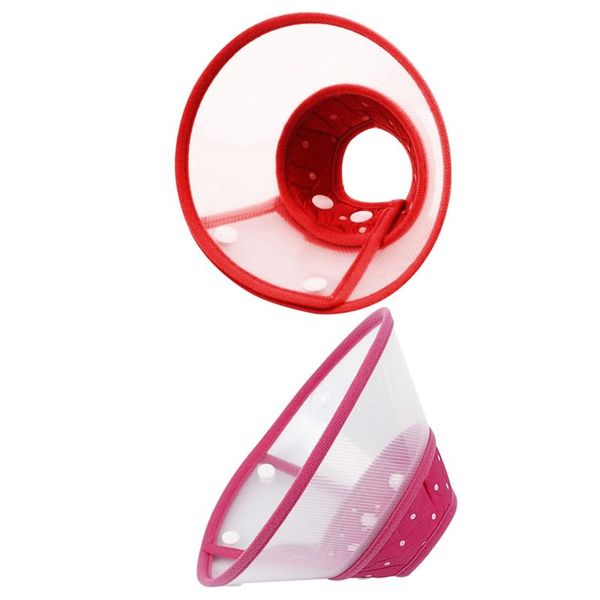 

cat collars & leads 2pcs dog elizabethan non-toxic wound healing cone pet anti bite collar, s, red m, pink