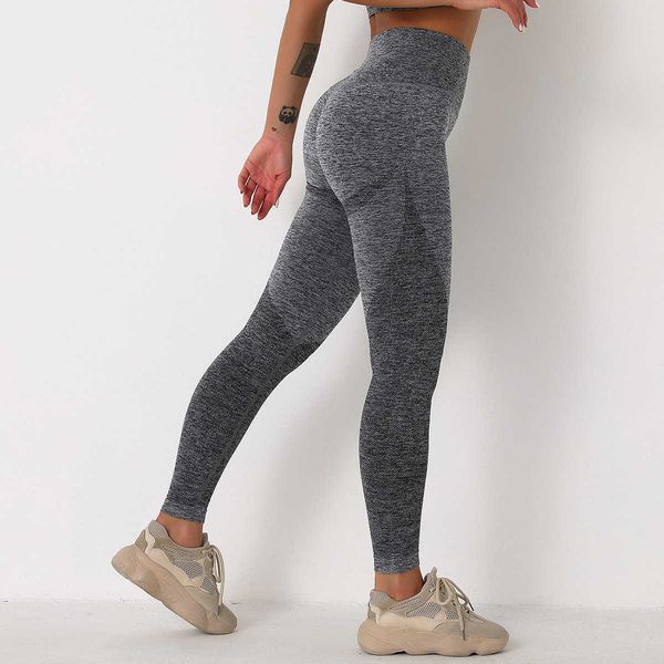 

women yoga run workout sports suits wear gym fitness seamless clothing exercise training athletic high waist tight stretchy pant, Black