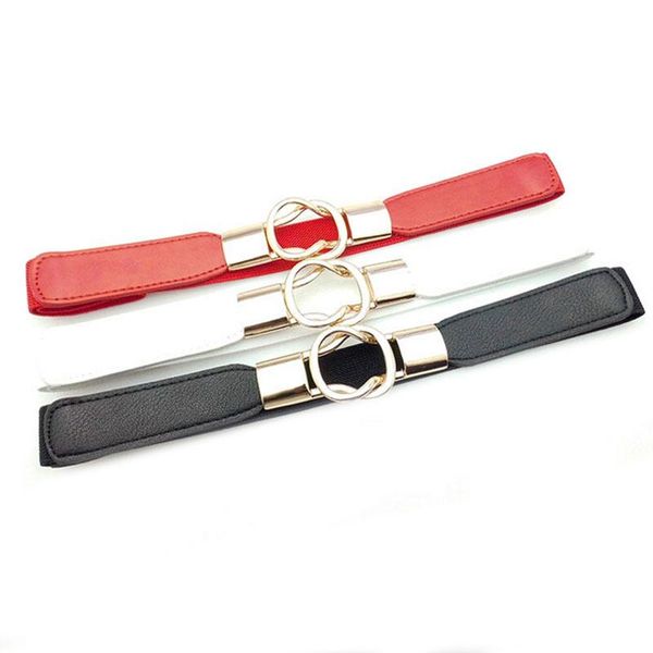 

belts 1pc women pu waist band thin elastic belt dress apparel accessories, Black;brown