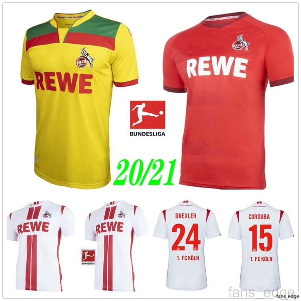 

2020 2021 fc koln soccer jerseys 24 drexler 14 hector 27 modeste 33 bornauw 15 cordoba custom 20 21 home away kÃ¶ln man football shirt, Black;yellow