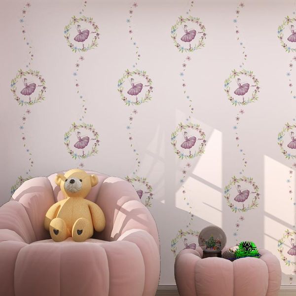 

wallpapers princess pure paper wallpaper mural for kids room child 3d cartoon dancing girl children bedroom walls