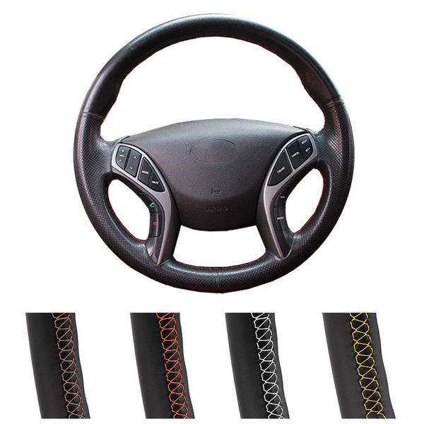 

steering wheel covers diy customized car cover for elantra 2011-2021 avante i30 2012-2021 auto artificial leather wrap