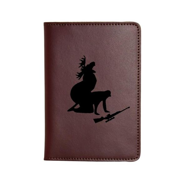 

card holders elk personalized passport wallet travel leather case, Brown;gray