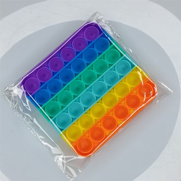 

4 styles rainbow fidget toy sensory push popup bubble board game sensory toy anxiety stress reliever kids adults autism special needs sale