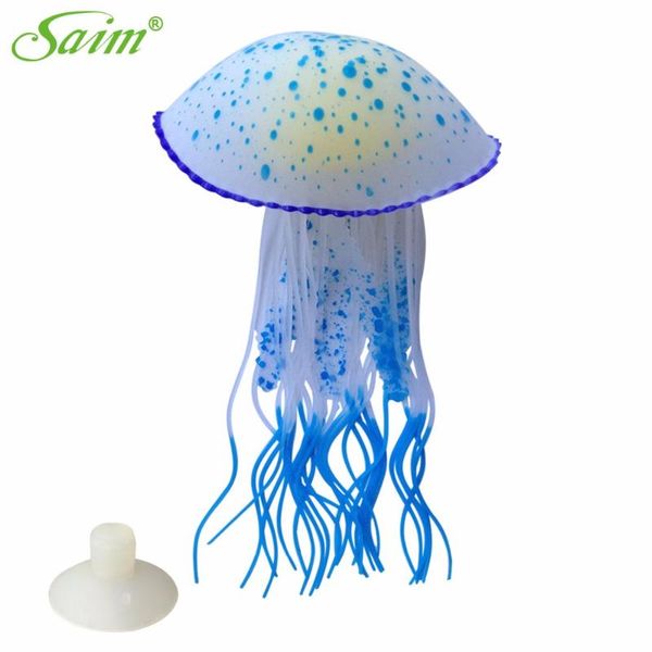 

decorations 2pcs 12cm aquarium decoration fish tank rubber artificial spotted jellyfish background ornaments acuarios for