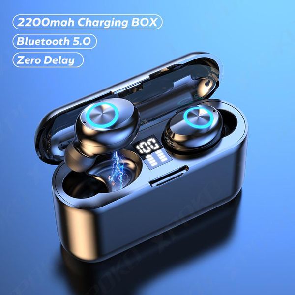

wireless headphones with microphone 2200mah charging box touch control 9d stereo bluetooth earphones for all smart phone
