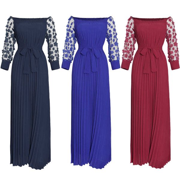 

20212021 new african dresses for women off shoulder mesh maxi dress party fashion abaya lady plus size evening gowns, Red