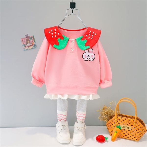 

spring autumn baby girls clothing sets rabbit lace t shirt pants children kids casual clothes toddler infant outfit, White