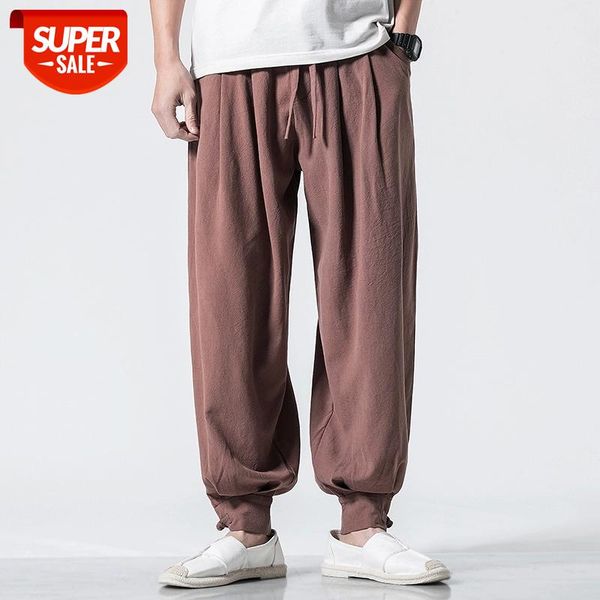 

chinese style streetwear spring autumn men's joggers pants hip hop fashions 2020 street wear harem casual trouers #xx9t, Black