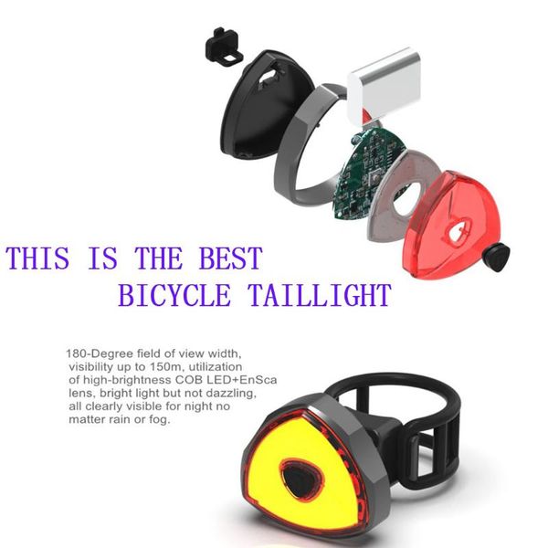 

bike lights led usb rechargeable tail light bicycle safety cycling warning rear lamp