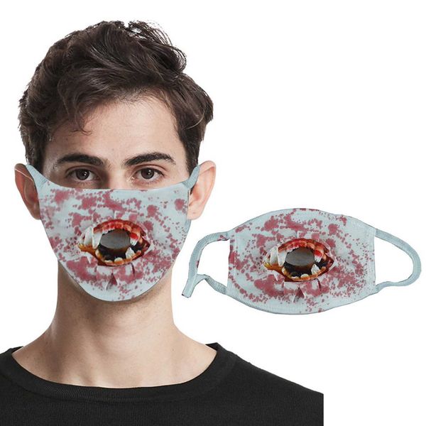 

2021 halloween masks funny horror soft on mask to keep warm and windproof facemask reusable mouth face mask