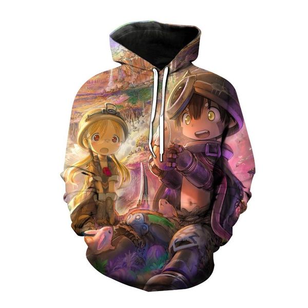 

men's hoodies & sweatshirts made in abyss 3d printed anime cosplay sweatshirt men women fashion oversized hoodie harajuku pullover ho, Black