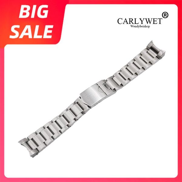 

watch bands carlywet 22mm luxury 316l stainless steel silver all brushed band strap bracelet belt watchbands for black bay, Black;brown