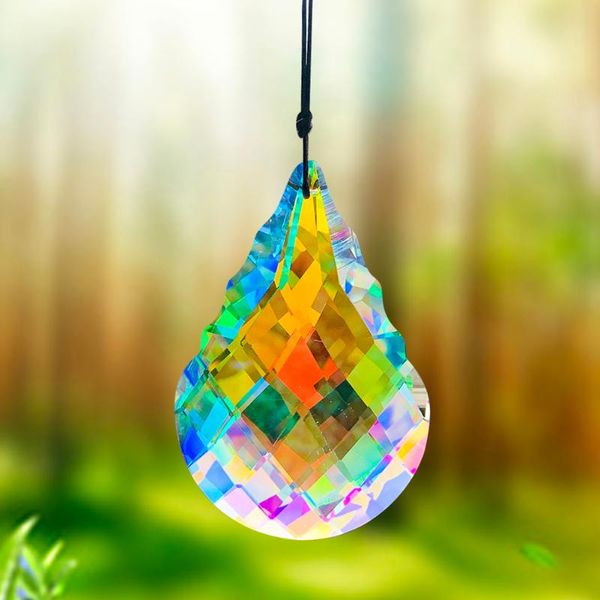 Chandelier Crystal Fogo polido AB Color Longan Gourd Prism Suncatcher DIY Jardim Adereça Curtain Curtain Faça Acessório