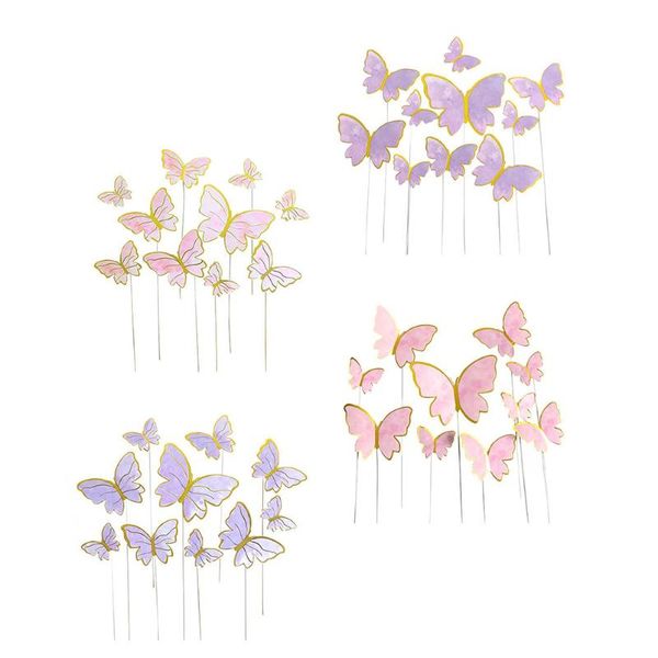 

other festive & party supplies 4 sets birthday cake butterflies ers colorful baking insert cards
