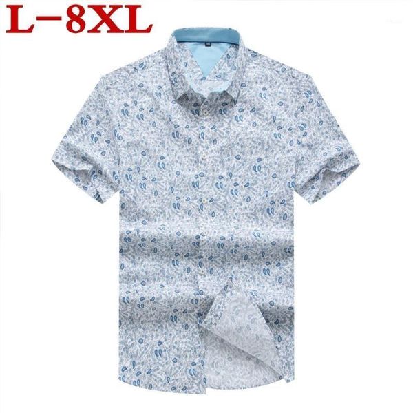 

men's casual shirts plus size 8xl mens hawaiian shirt male camisa masculina printed beach short sleeve brand clothing1, White;black
