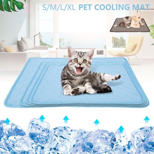 

kennels & pens pet cooling mat summer sleeping pad for dog cat sofa bed feel cool breathable washable pads small medium large pets