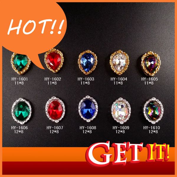 

hengyuan nail diamond k9 large jewelry alloy oval, Silver;gold